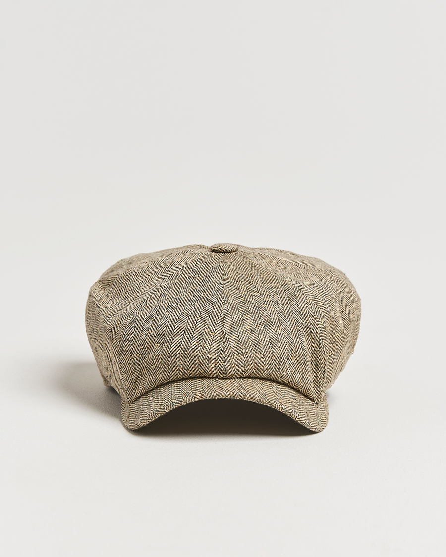 Herre | Hatte & kasketter | Wigéns | Newsboy Retro Herringbone Cap Dark Olive