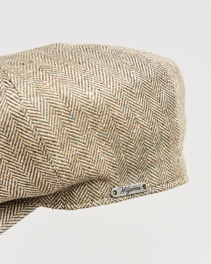 Herre | Hatte & kasketter | Wigéns | Newsboy Retro Herringbone Cap Dark Olive