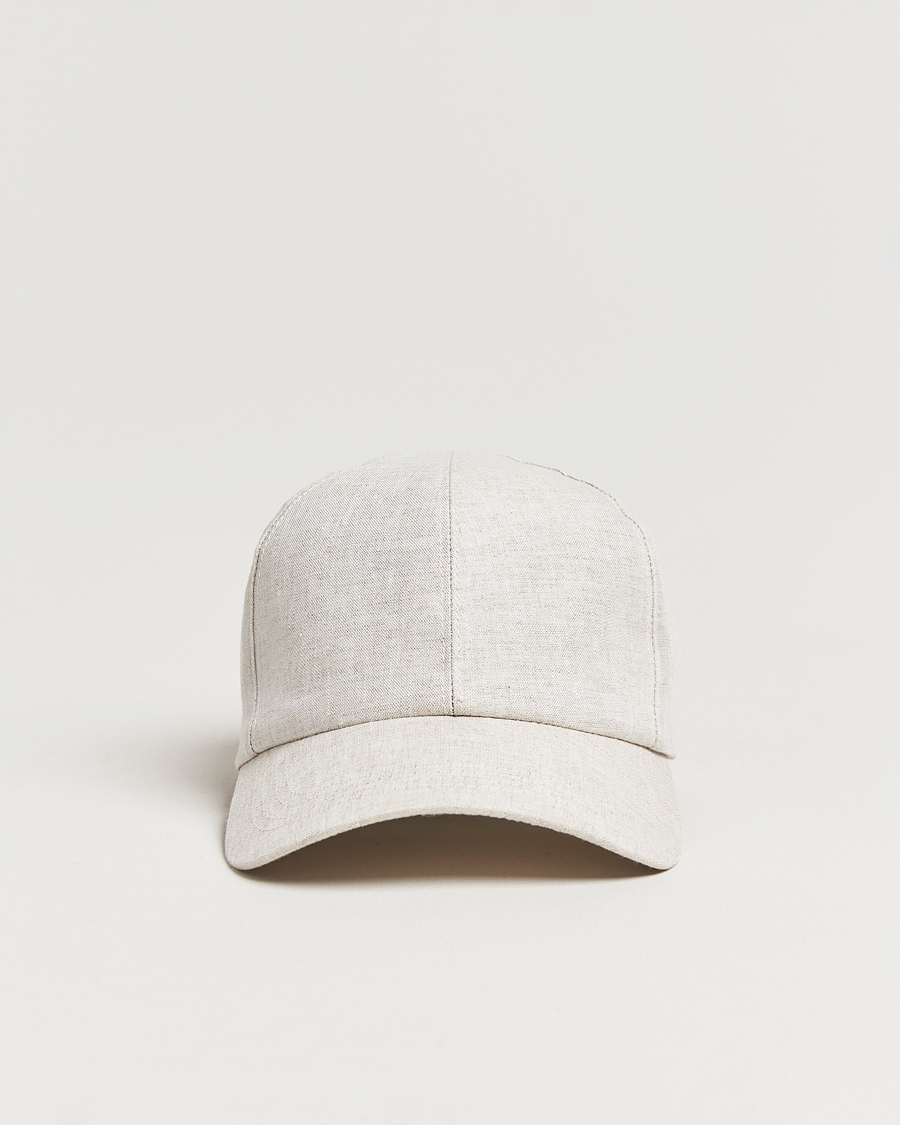Herre | Hatte & kasketter | Wigéns | Baseball Linen Cap Light Beige