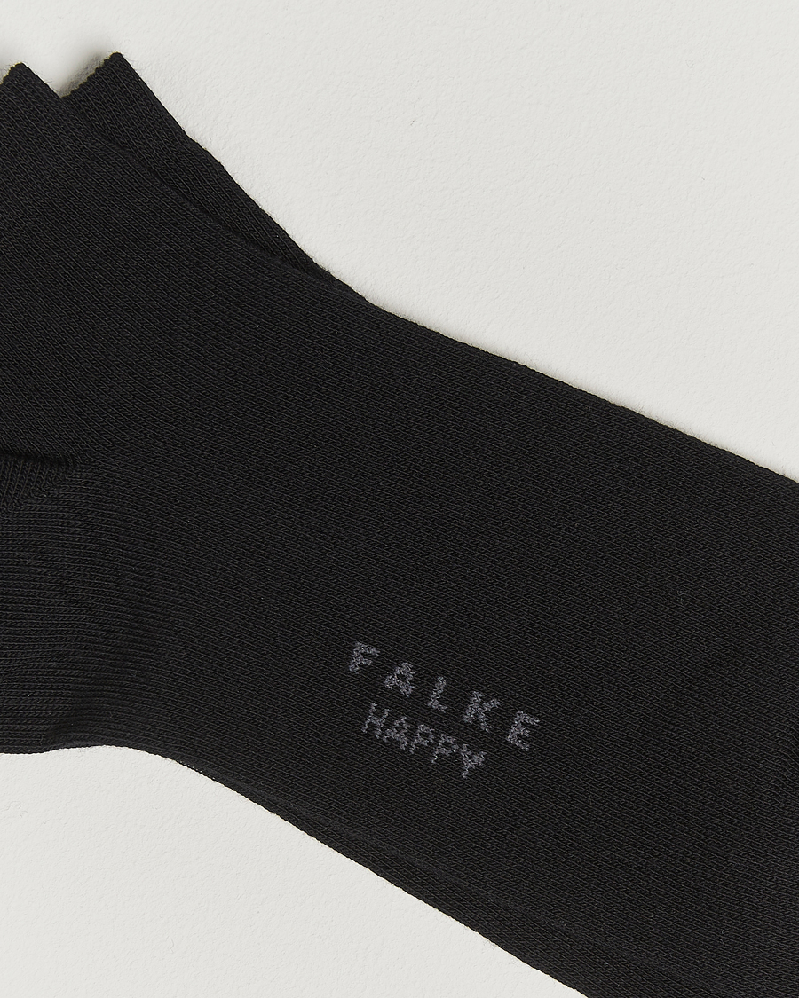 Herre | Undertøj | Falke | Happy 2-Pack Cotton Sneaker Socks Black