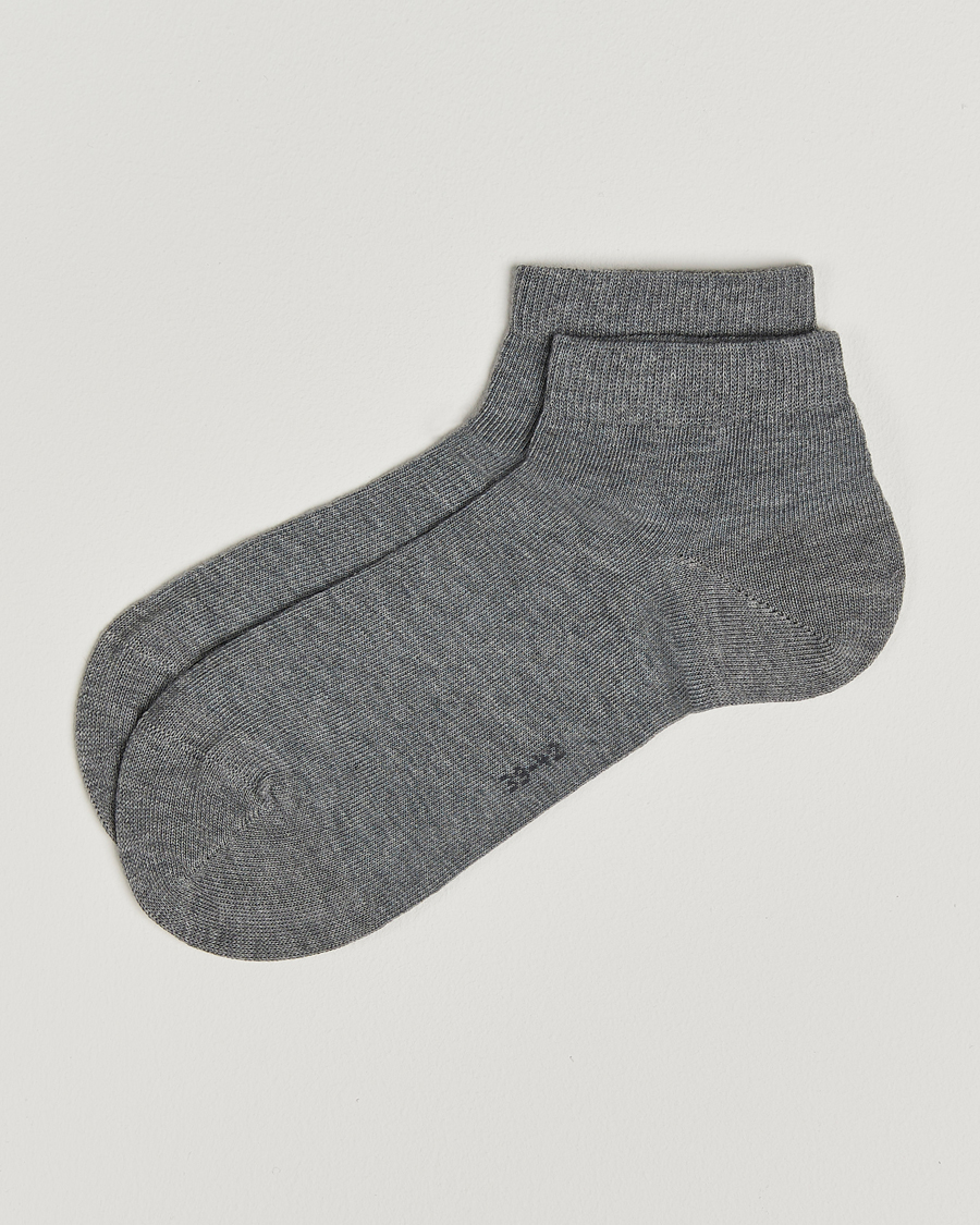 Herre | Undertøj | Falke | Happy 2-Pack Cotton Sneaker Socks Light Grey Melange