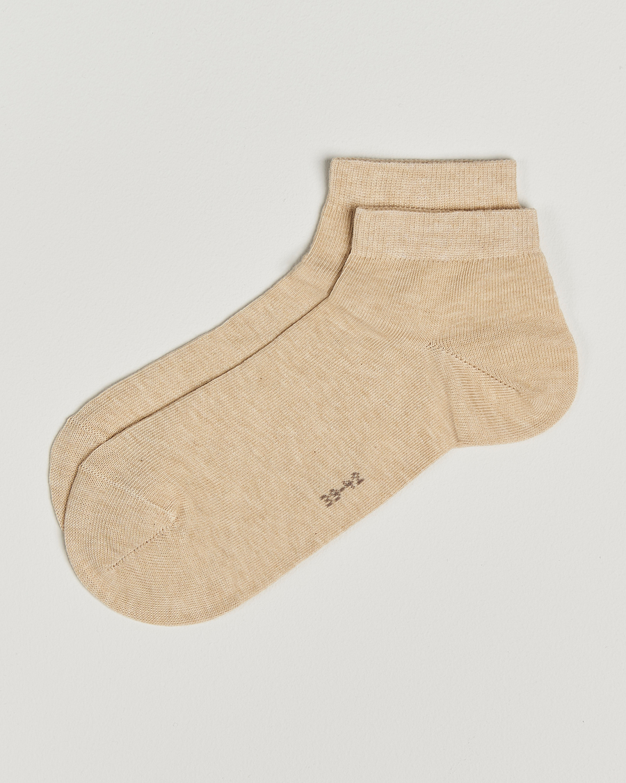 Herre | Undertøj | Falke | Happy 2-Pack Cotton Sneaker Socks Sand Melange