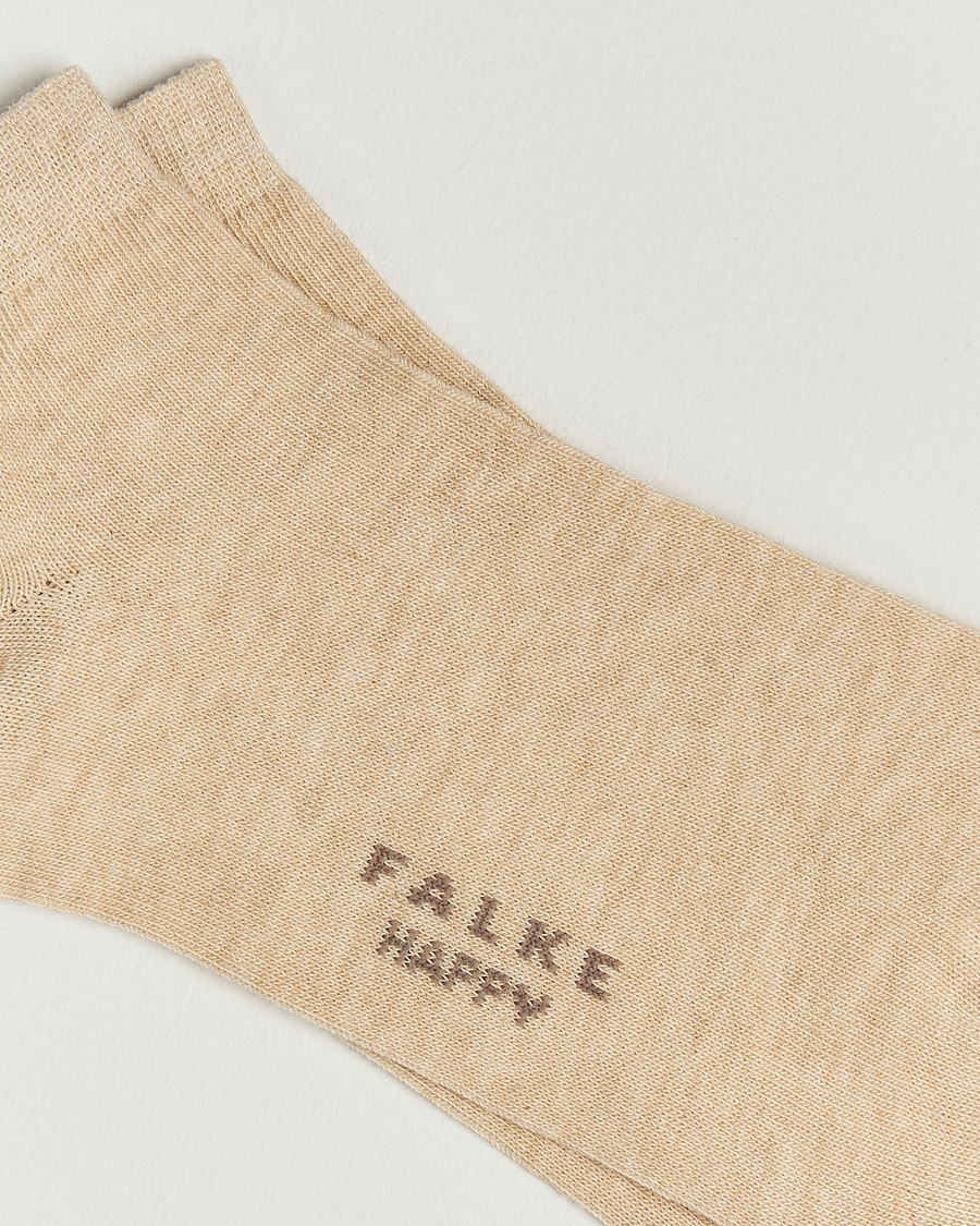 Herre | Undertøj | Falke | Happy 2-Pack Cotton Sneaker Socks Sand Melange