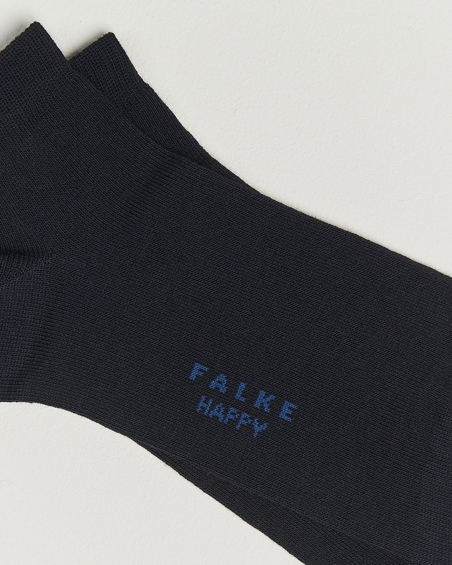 Herre | Undertøj | Falke | Happy 2-Pack Cotton Sneaker Socks Dark Navy