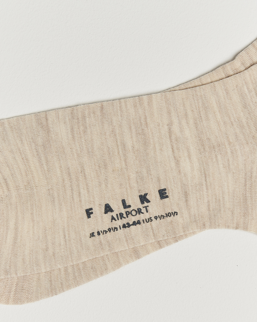 Herre | Undertøj | Falke | Airport Knee Sock Beige Melange
