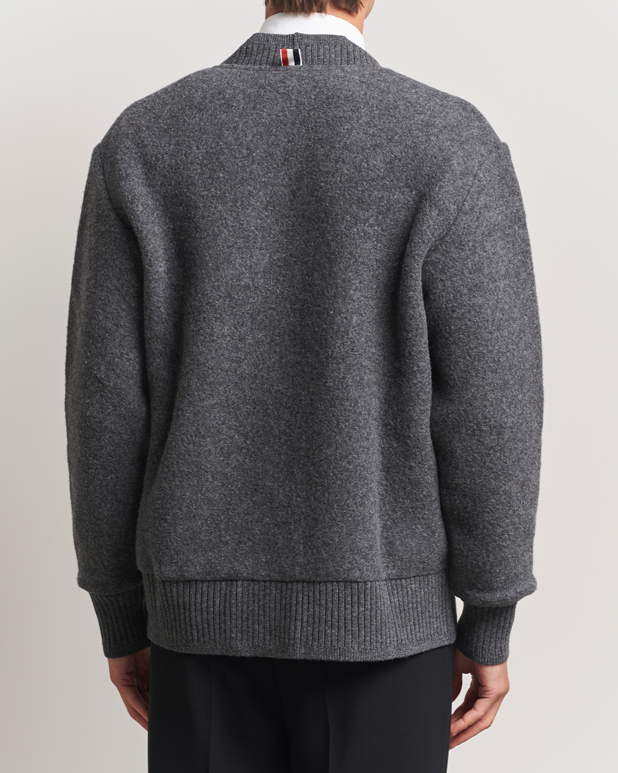 Herre | Trøjer | Thom Browne | Wool Fleece Cardigan Charcoal