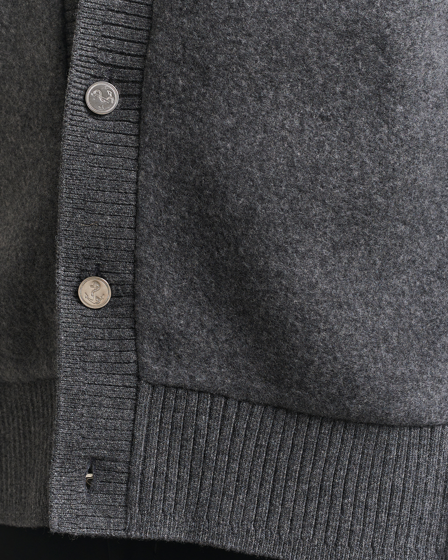 Herre | Trøjer | Thom Browne | Wool Fleece Cardigan Charcoal