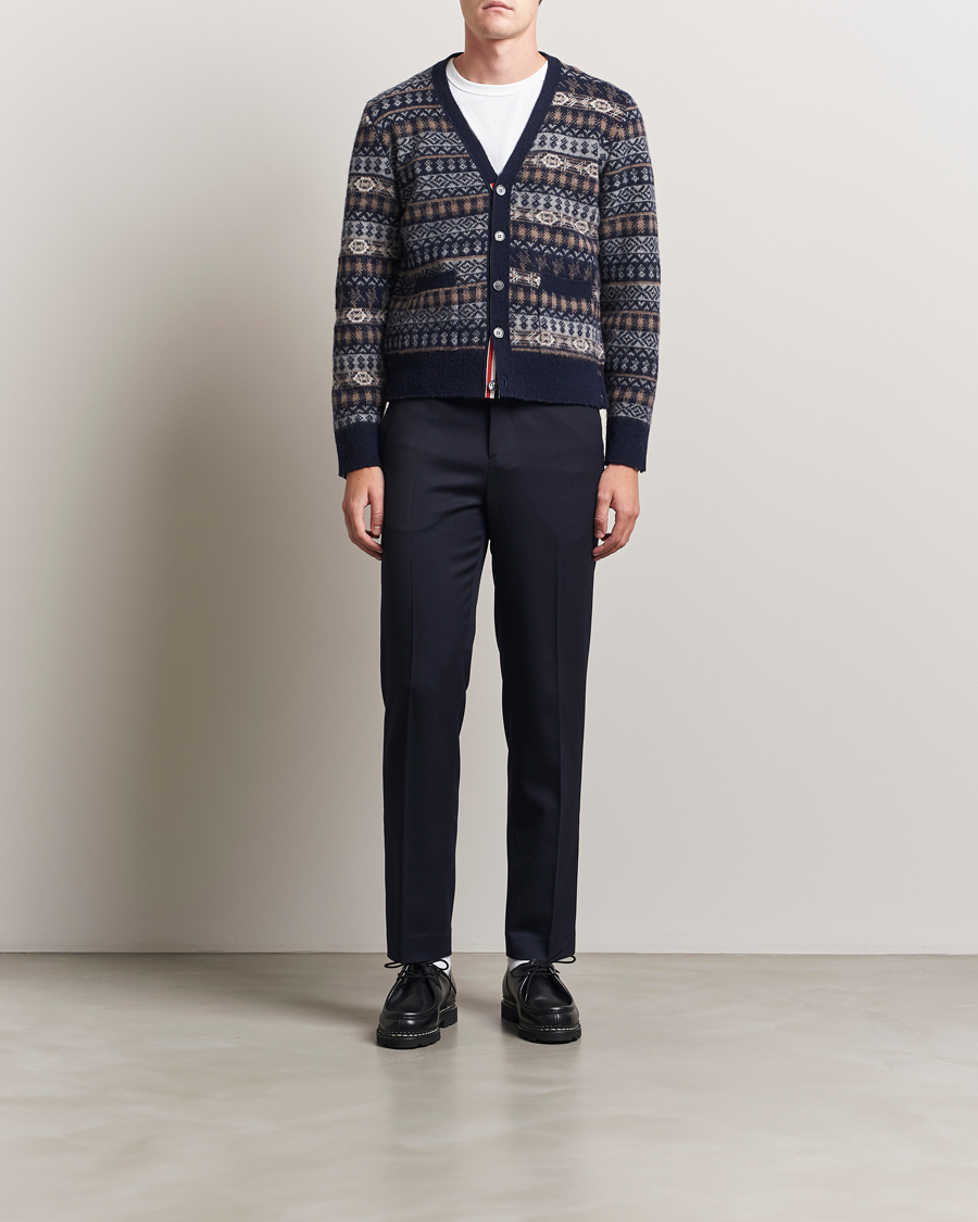Herre | Trøjer | Thom Browne | Fairisle Jacquard Cardigan Navy