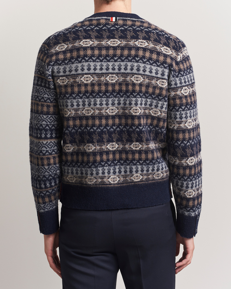 Herre | Trøjer | Thom Browne | Fairisle Jacquard Cardigan Navy