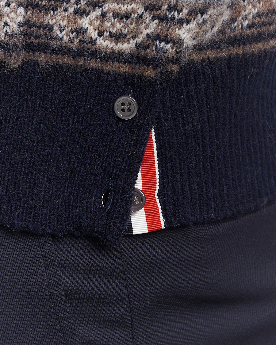 Herre | Trøjer | Thom Browne | Fairisle Jacquard Cardigan Navy
