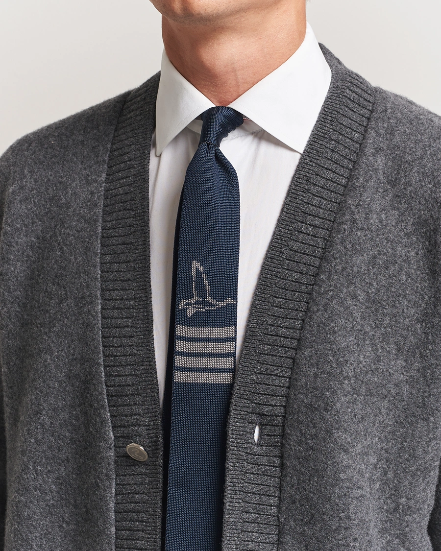 Herre | Slips | Thom Browne | Jacquard Knit Tie Navy