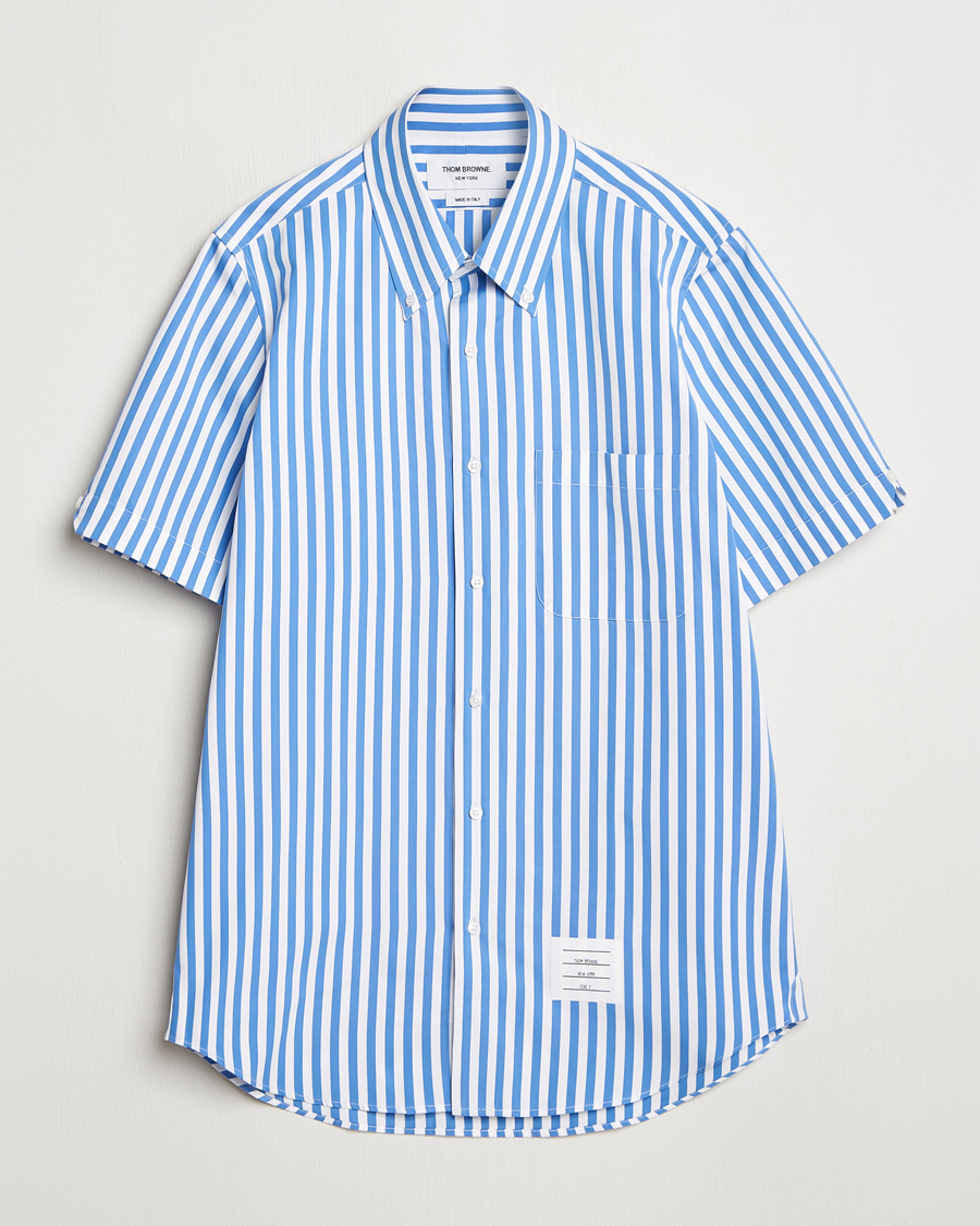 Herre | Skjorter | Thom Browne | Short Sleeve Button Down Shirt Medium Blue