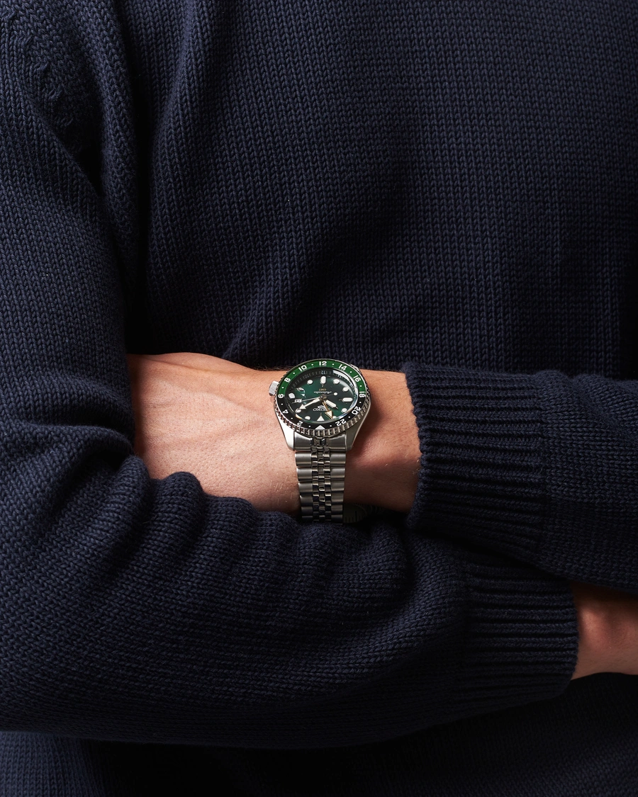 Herre | Seiko 5 Sports Automatic GMT Diver Steel 42mm Green Dial | Seiko | 5 Sports Automatic GMT Diver Steel 42mm Green Dial
