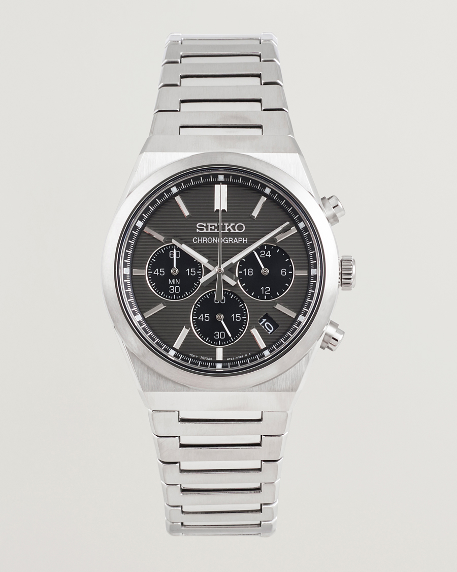 Herre | Seiko Quartz Chronograph Steel 40mm Grey Dial | Seiko | Quartz Chronograph Steel 40mm Grey Dial