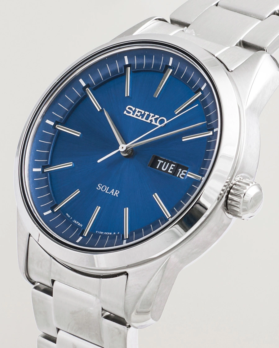 Herre | Seiko Solar Steel 40mm Blue Dial | Seiko | Solar Steel 40mm Blue Dial
