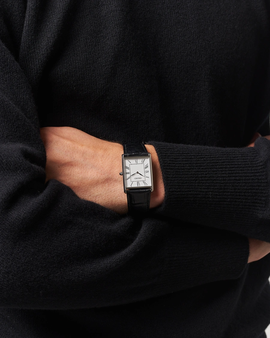 Herre | Seiko Quartz Silver Leather 28mm White Dial | Seiko | Quartz Silver Leather 28mm White Dial