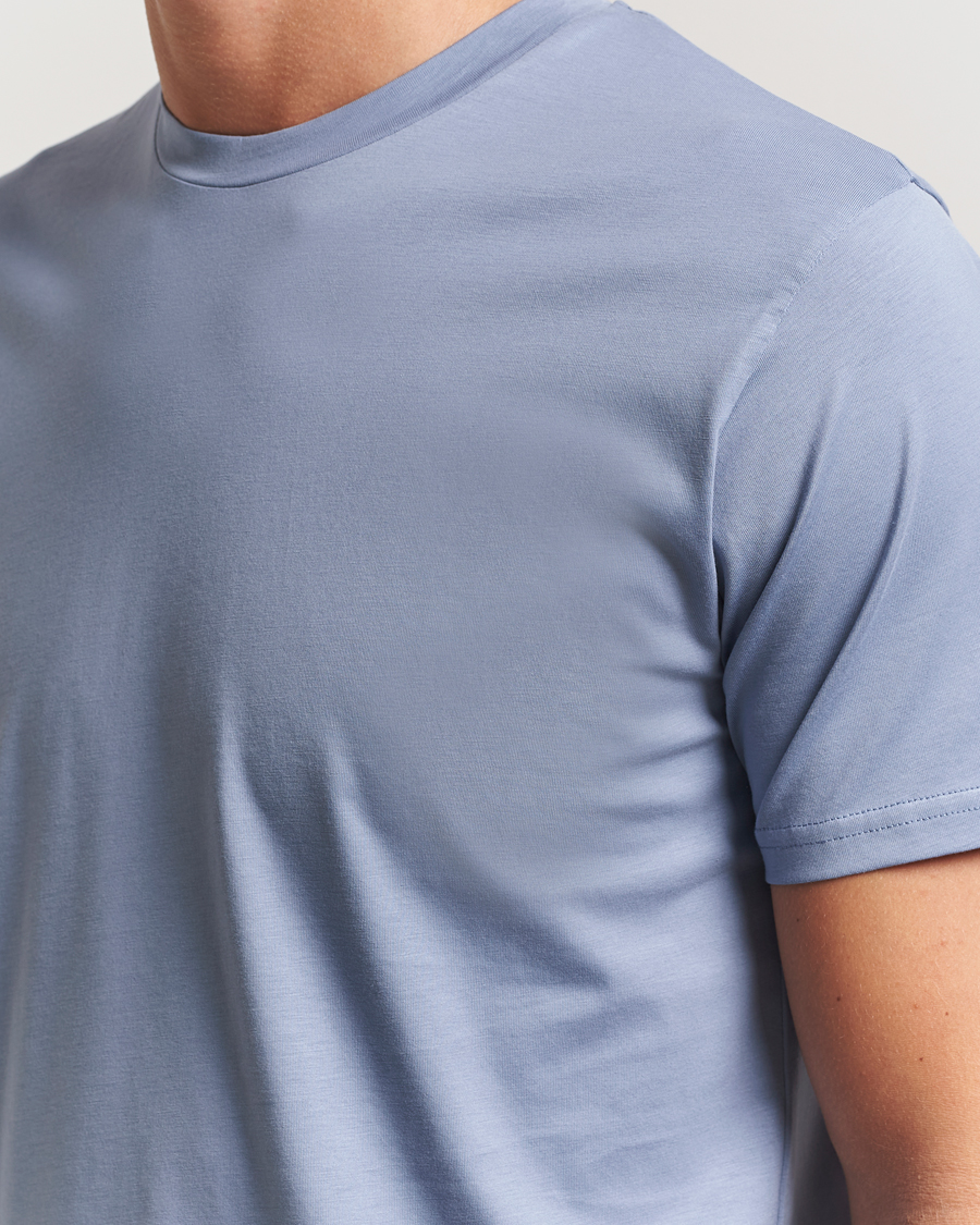 Herre | T-Shirts | Sunspel | Riviera Midweight T-Shirt Vintage Blue