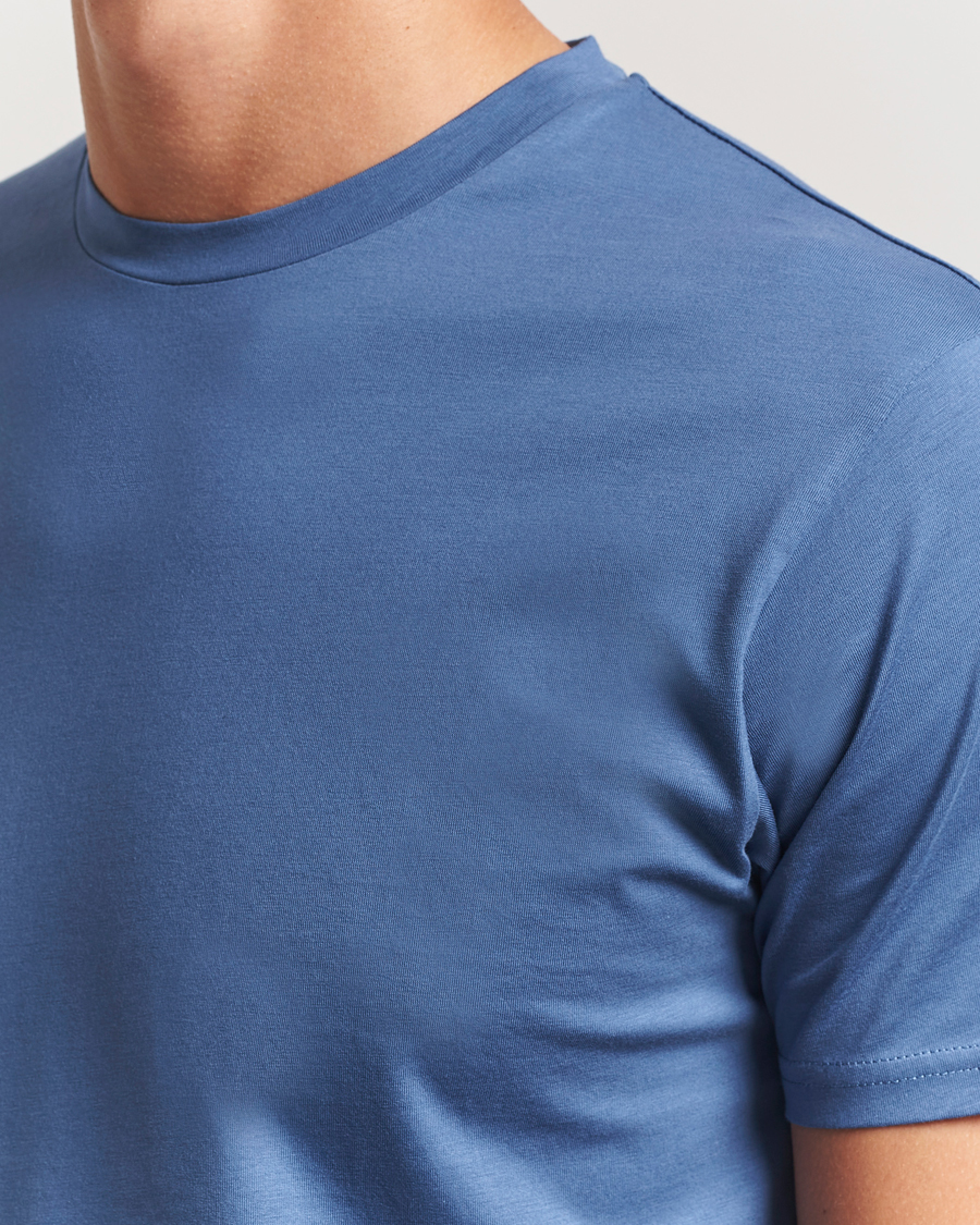 Herre | T-Shirts | Sunspel | Riviera Midweight T-Shirt Soft Denim