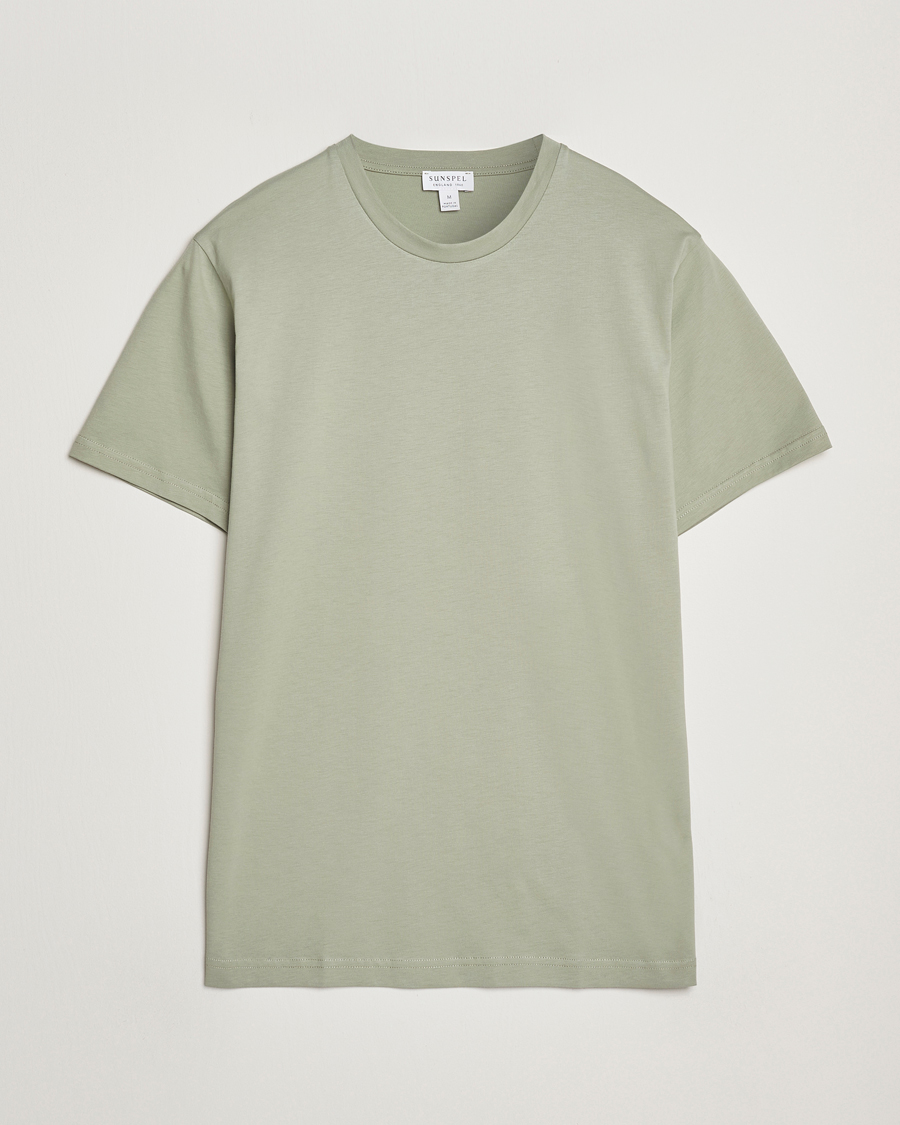 Herre | T-Shirts | Sunspel | Riviera Midweight T-Shirt Pastel Green