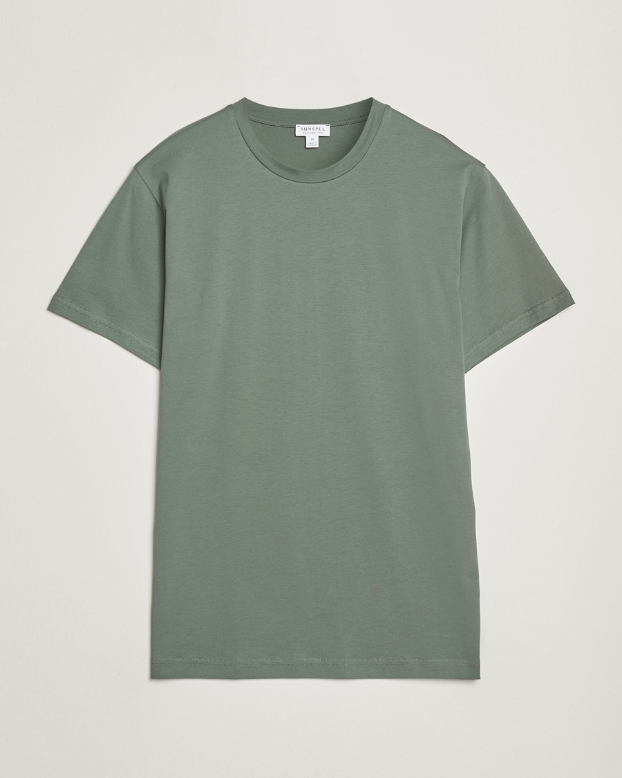 Herre | T-Shirts | Sunspel | Riviera Midweight T-Shirt Dusk Green