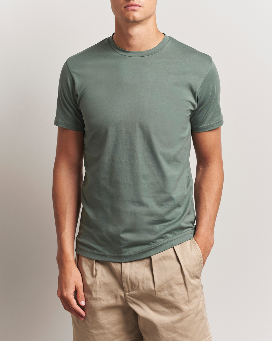 Herre | T-Shirts | Sunspel | Riviera Midweight T-Shirt Dusk Green