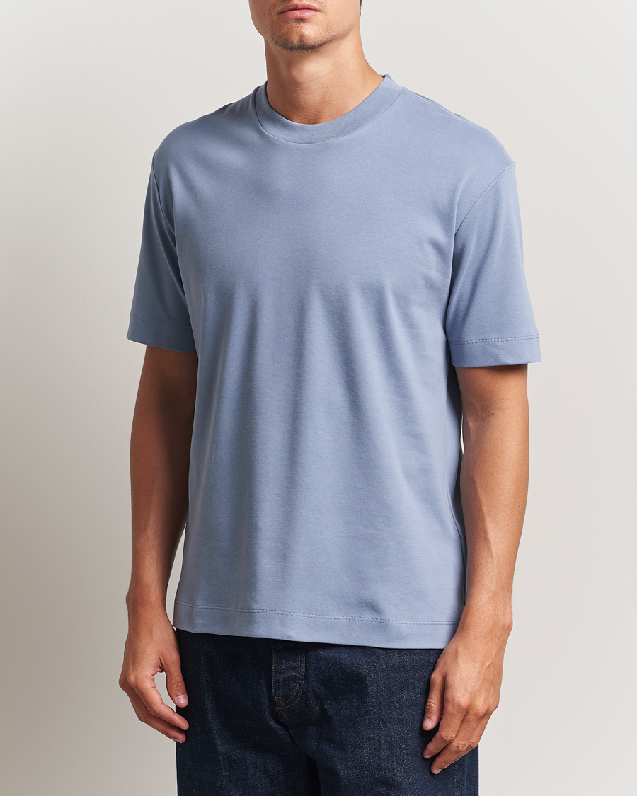 Herre | T-Shirts | Sunspel | Heavy Weight Supima Cotton T-Shirt Vintage Blue