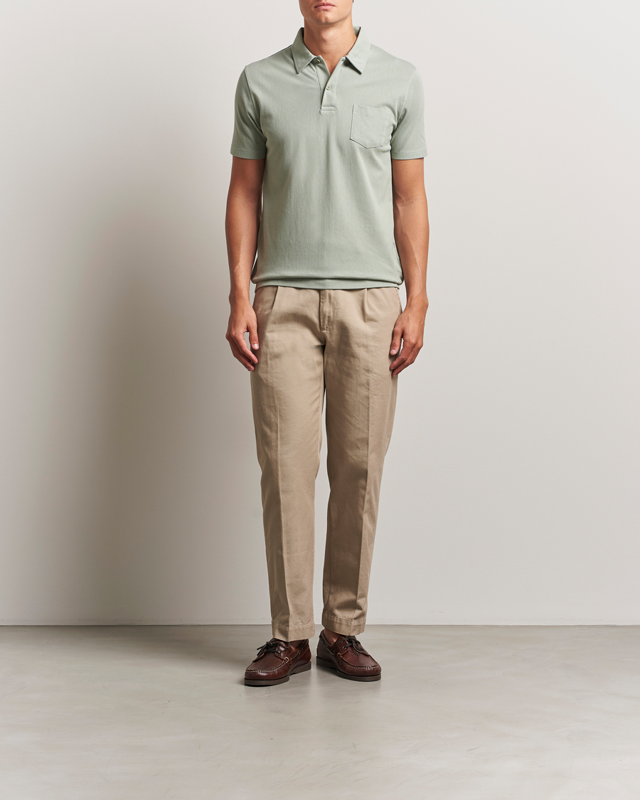 Herre | Polotrøjer | Sunspel | Riviera Polo Shirt Pastel Green