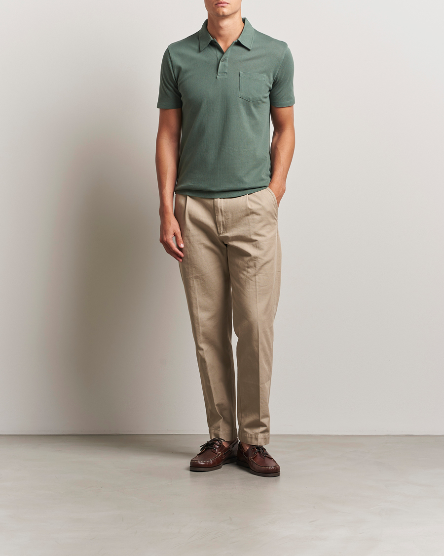 Herre | Polotrøjer | Sunspel | Riviera Polo Shirt Dusk Green