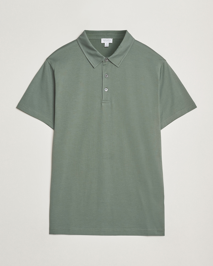 Herre | Polotrøjer | Sunspel | Cotton Jersey Polo Dusk Green