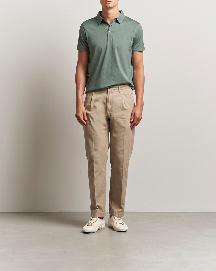 Herre | Polotrøjer | Sunspel | Cotton Jersey Polo Dusk Green