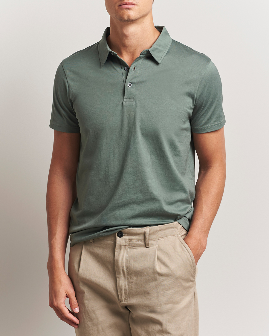 Herre | Polotrøjer | Sunspel | Cotton Jersey Polo Dusk Green