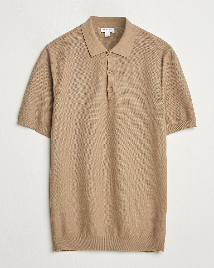 Herre | Polotrøjer | Sunspel | Fine Texture Polo Dune