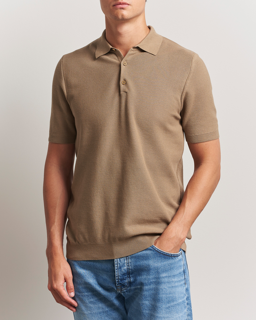 Herre | Polotrøjer | Sunspel | Fine Texture Polo Dune