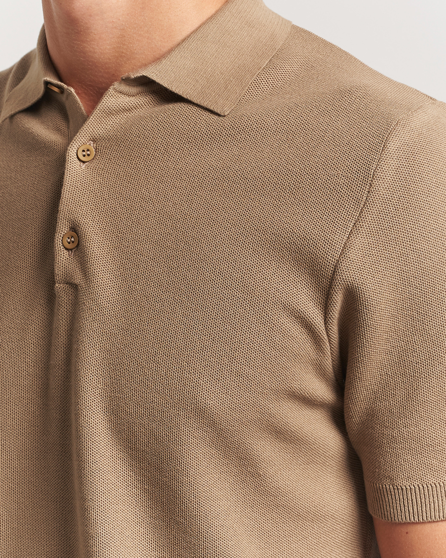 Herre | Polotrøjer | Sunspel | Fine Texture Polo Dune