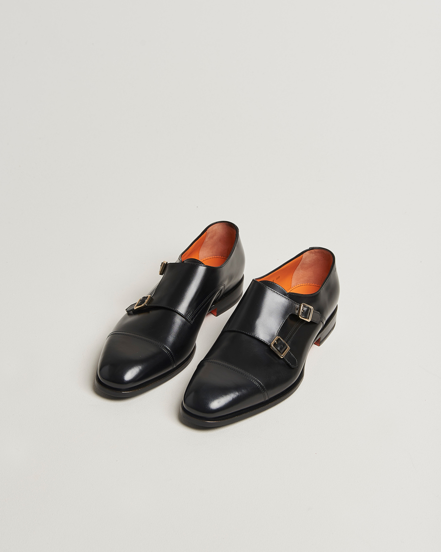 Herre | Monk straps | Santoni | Adrian Double Monk Black Calf