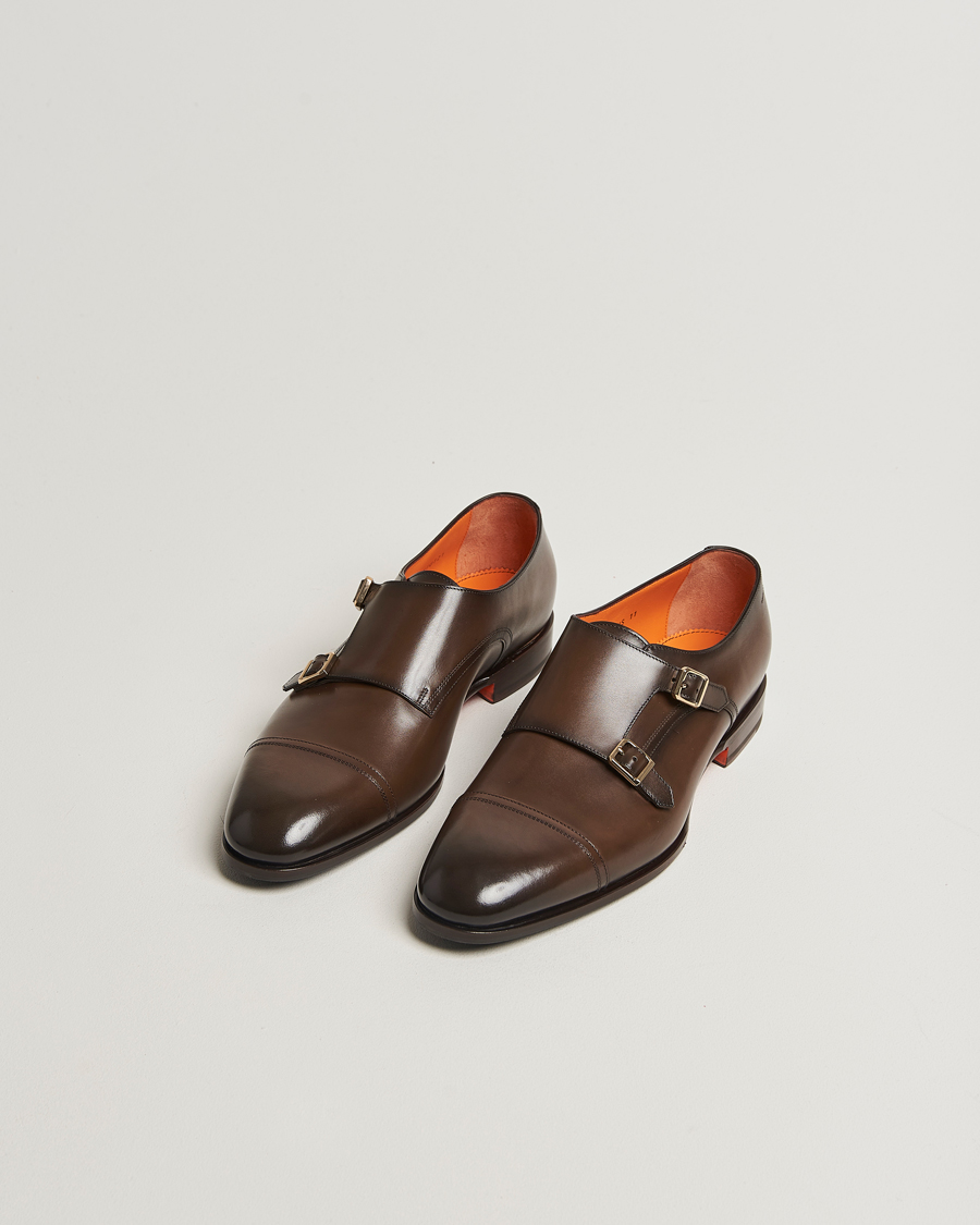 Herre | Monk straps | Santoni | Adrian Double Monk Dark Brown Calf
