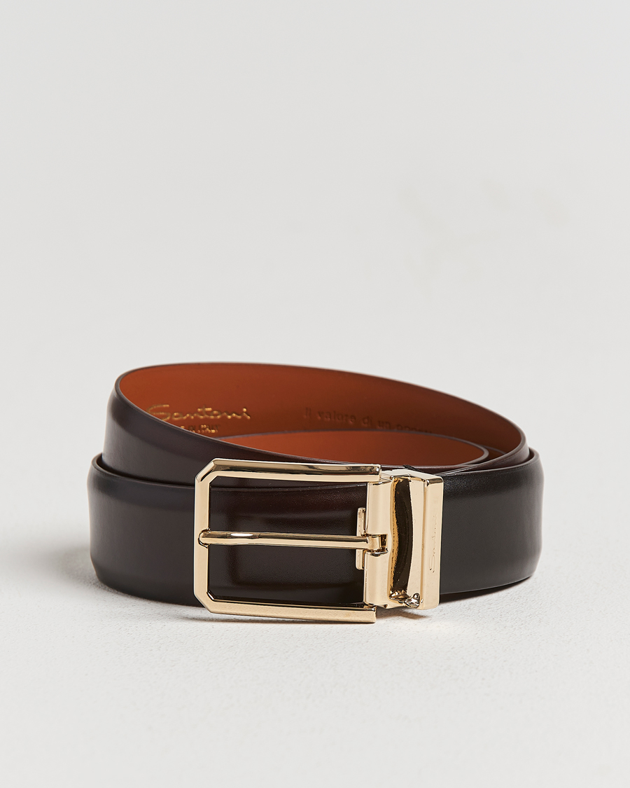 Herre | Bælter | Santoni | Classic Leather Belt Dark Brown Calf