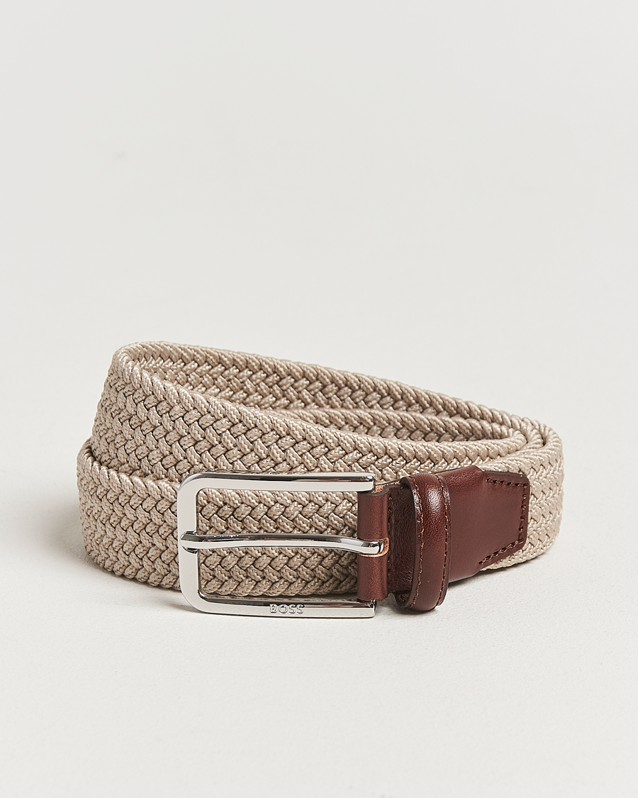 Herre | Bælter | BOSS BLACK | Clorio Elastic Woven Belt Light Beige