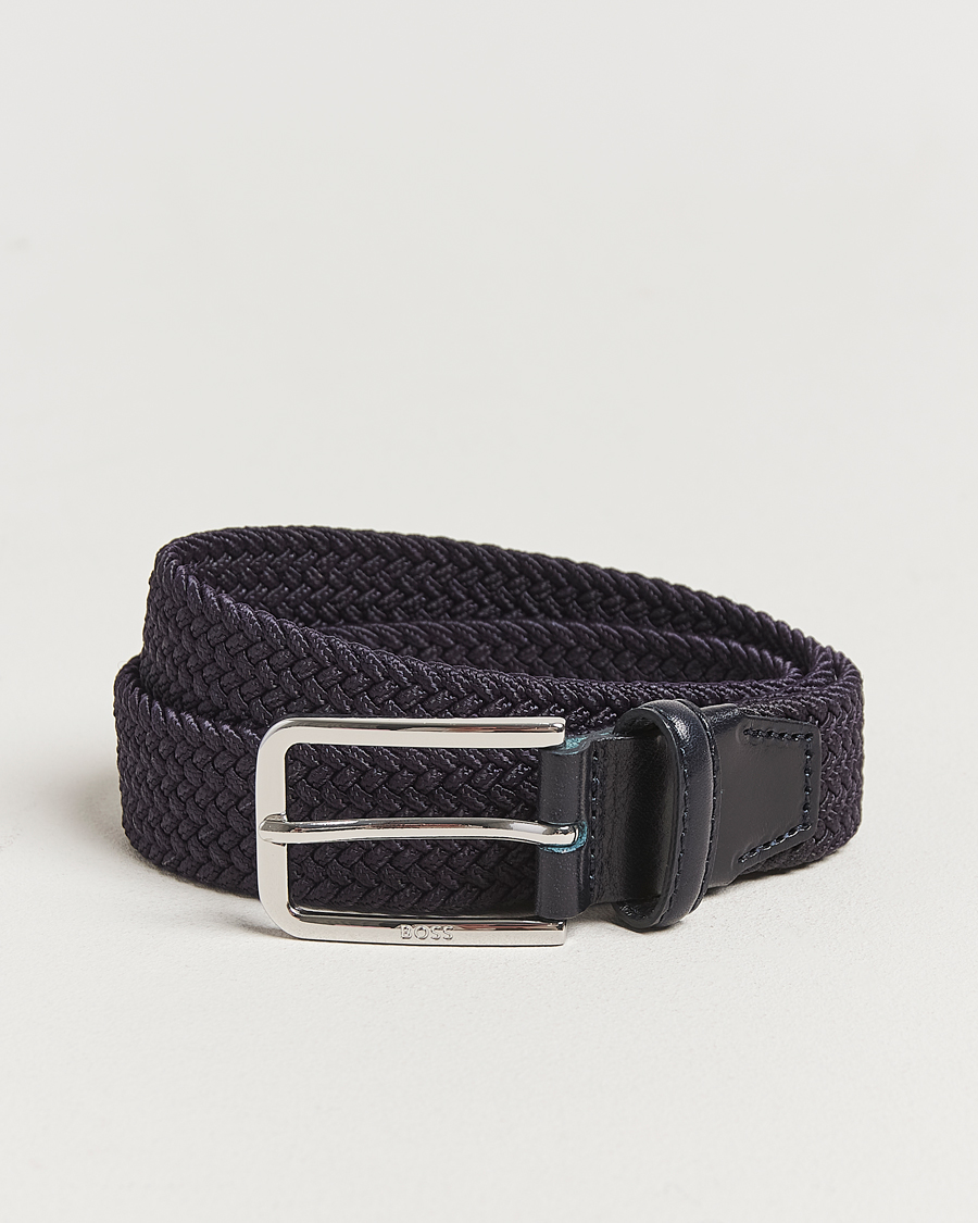 Herre | Bælter | BOSS BLACK | Clorio Elastic Woven Belt Navy
