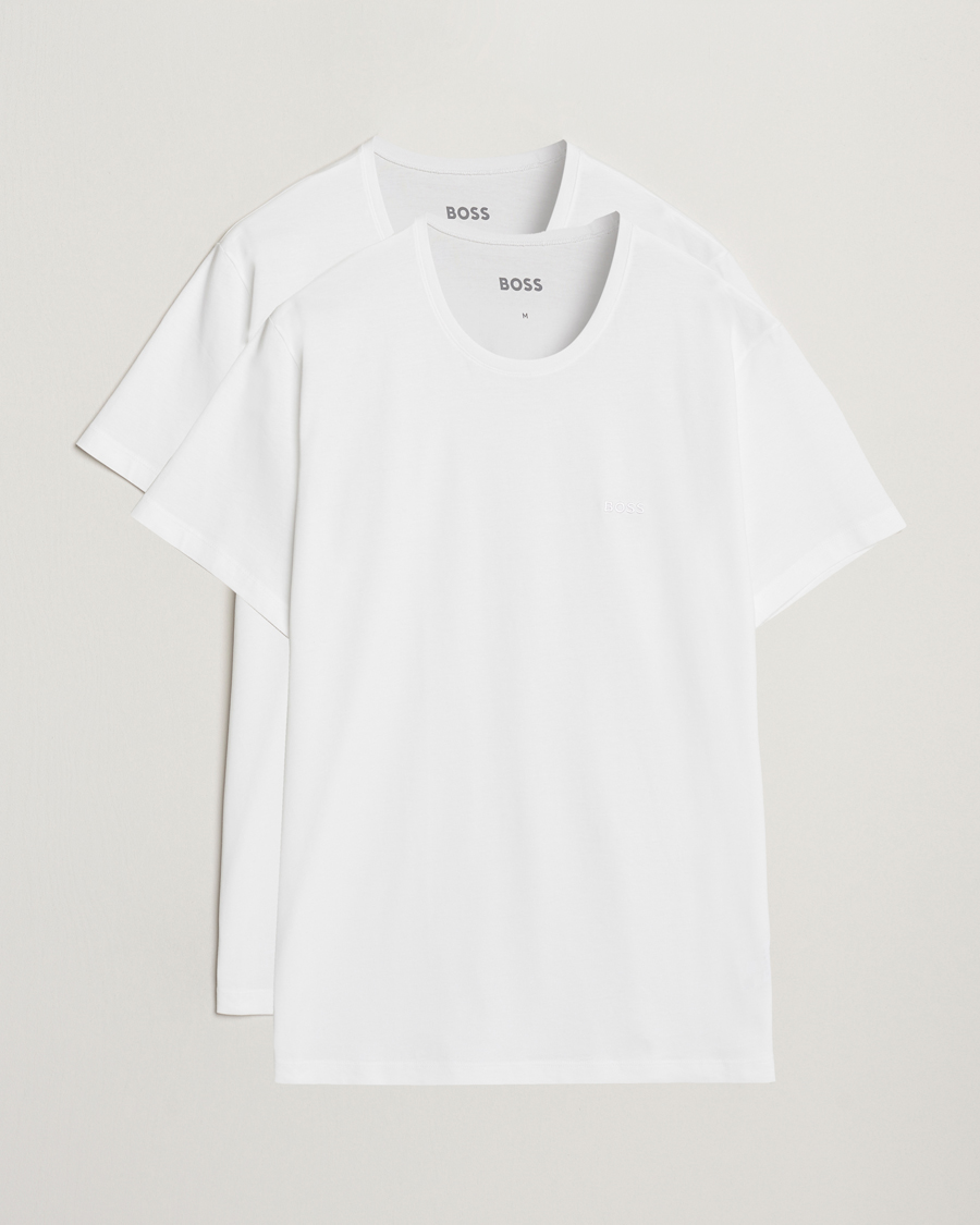 Herre | T-Shirts | BOSS BLACK | 2-Pack Relaxed Fit Crew Neck T-Shirt White