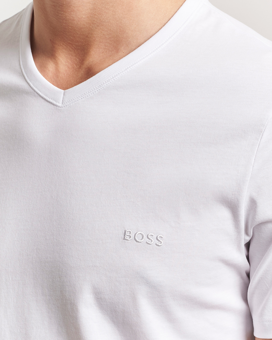 Herre | T-Shirts | BOSS BLACK | 3-Pack V-Neck T-Shirt White