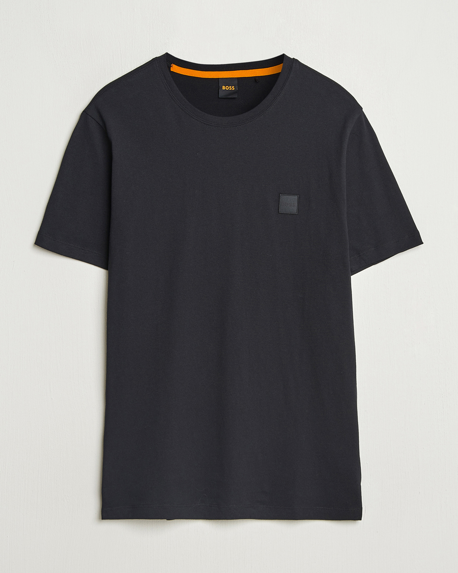 Herre | T-Shirts | BOSS ORANGE | Tales Logo Crew Neck T-Shirt Black