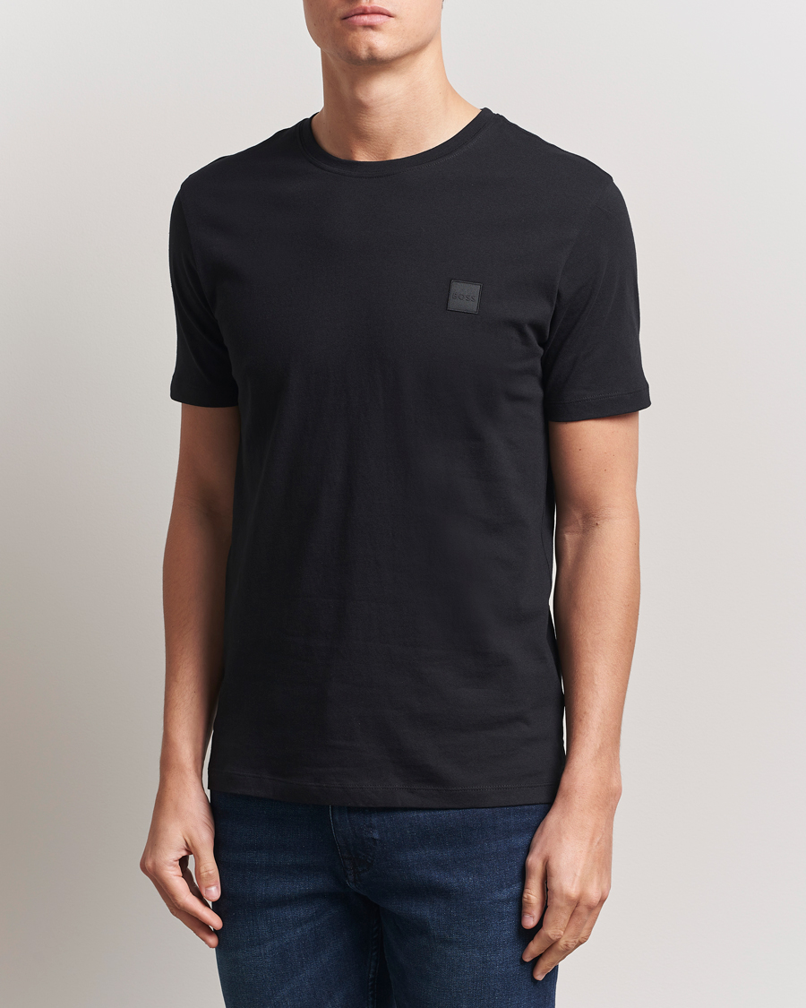 Herre | T-Shirts | BOSS ORANGE | Tales Logo Crew Neck T-Shirt Black
