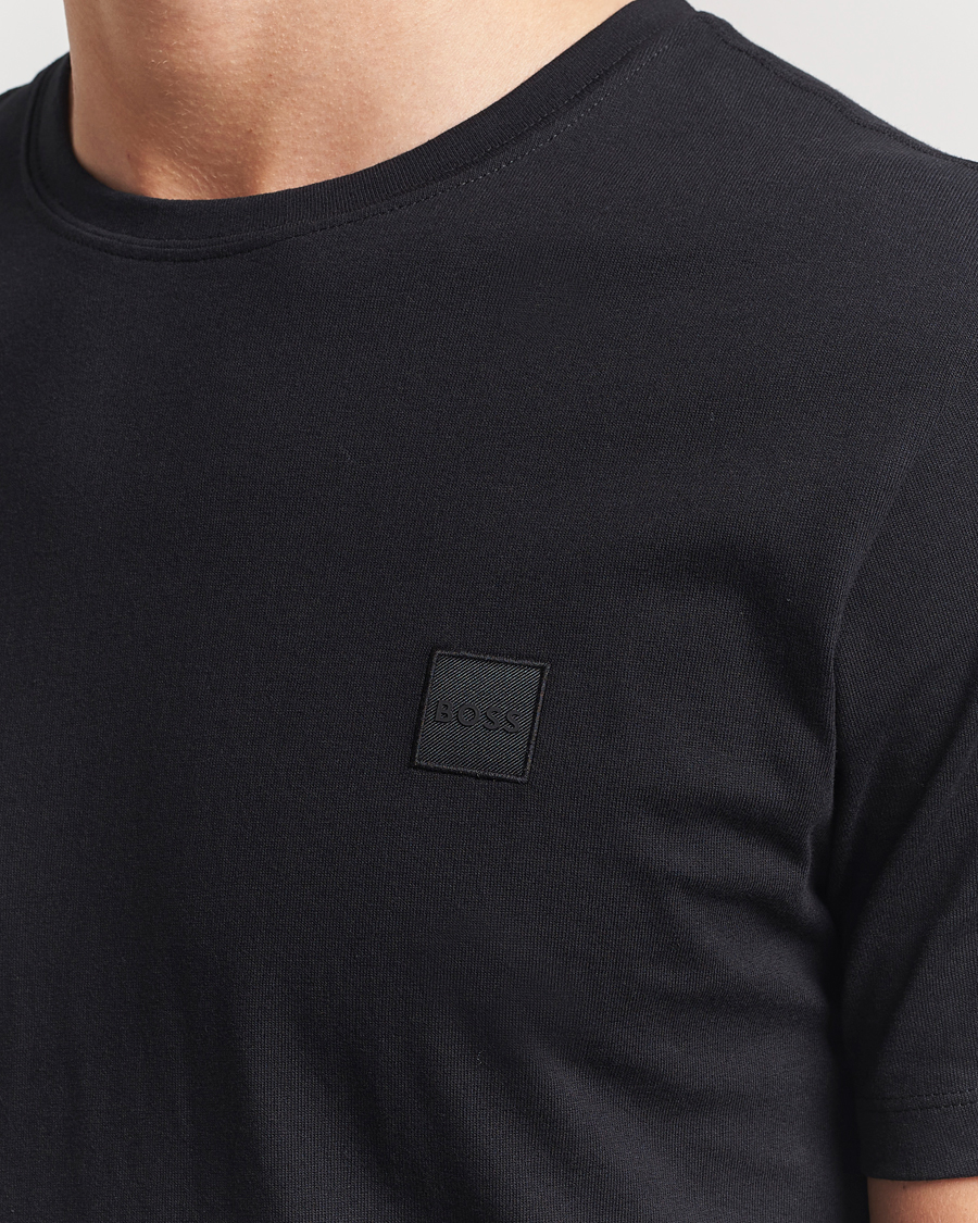 Herre | T-Shirts | BOSS ORANGE | Tales Logo Crew Neck T-Shirt Black
