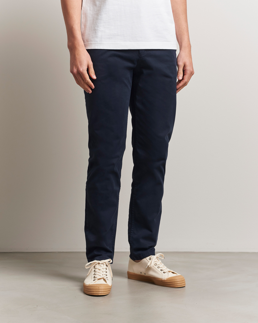 Herre | Bukser | BOSS ORANGE | Tapered Fit Cotton Chinos Dark Blue