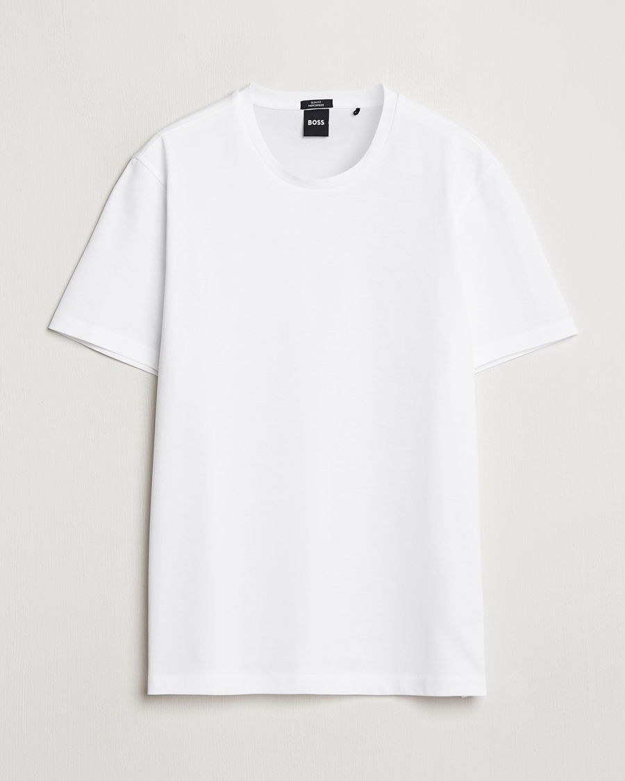 Herre | T-Shirts | BOSS BLACK | Tessler Mercerized Crew Neck T-Shirt White