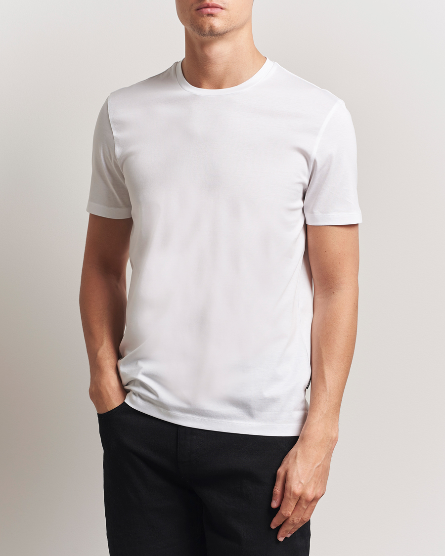 Herre | T-Shirts | BOSS BLACK | Tessler Mercerized Crew Neck T-Shirt White
