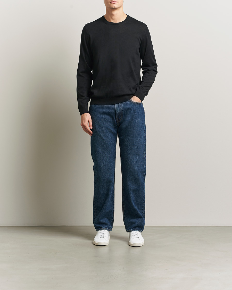 Herre | Trøjer | BOSS BLACK | Leno Wool Crew Neck Pullover Black