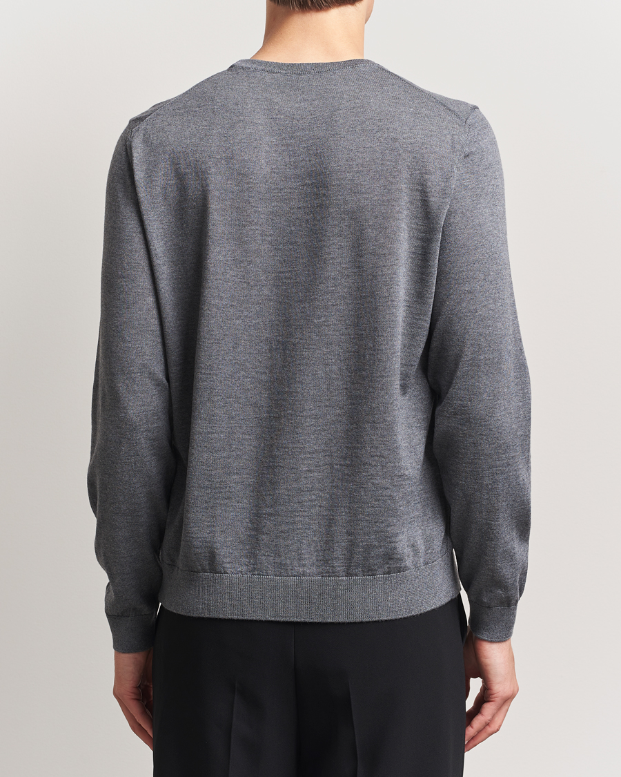 Herre | Trøjer | BOSS BLACK | Leno Wool Crew Neck Pullover Medium Grey