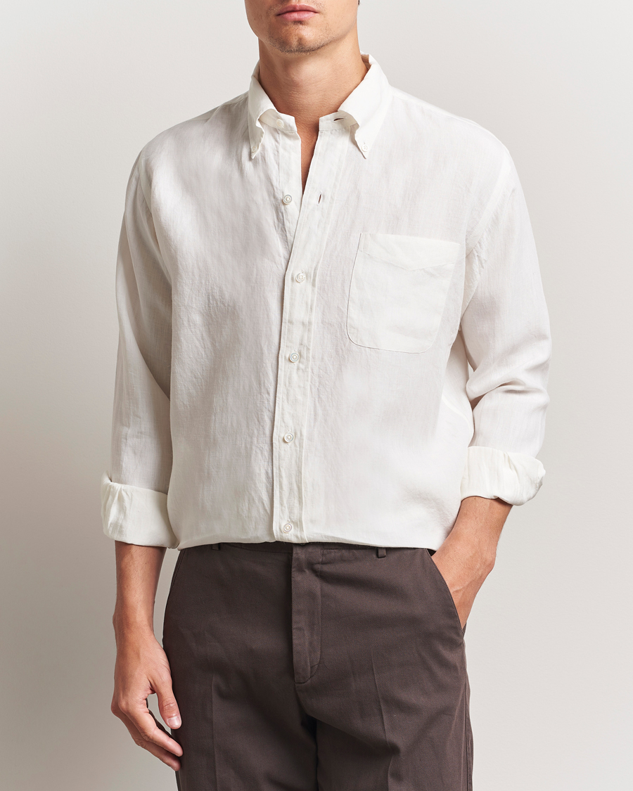 Herre | Skjorter | Kamakura Shirts | Linen Ametora Shirt White